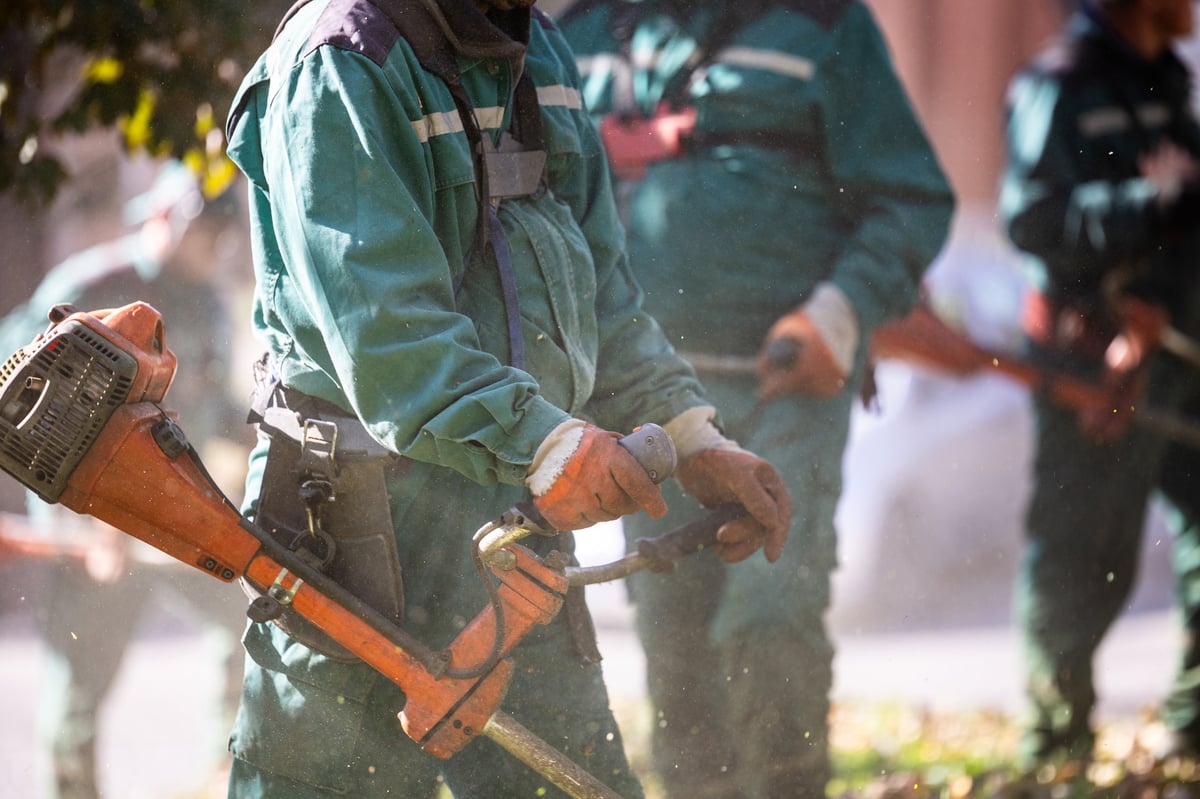 Homepoint Property Group landscaping crew maintaining a commercial property in Dothan, AL